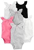 Simple Joys by Carter's Unisex Baby 6-Pack Sleevless Infant-and-Toddler-Bodysuits, Mehrfarbig/Herzen/Punkte, 6-9 Monate (6er Pack)