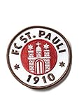 FC St. Pauli Aufnäher, Patch Logo 8 cm farbig - Plus Aufkleber Wir lieben Fußb