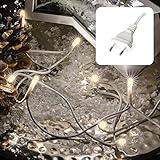 hellum Lichterkette 10 LED, 1,35m Länge, Lichterkette innen, klassisch warmweiß, 59lm, weiß mit Stecker, für Weihnachtsbaum 579109