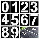 10 Stück 38cm Zahlen Schablonen Groß, Wiederverwendbar Zahlenschablonen für Hausnummern Kunststoff Zahlenschablonen zum Malen von 0 bis 9