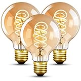 NUODIFAN Edison Vintage Glühbirne E27, 3 Stück Dimmbar 4W LED Lampe Warmweiß 2700K Led Leuchtmittel Glühbirne E27 Ideal für Nostalgie und Retro Beleuchtung im Haus Café B