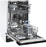Respekta Spülmaschine vollintegriert 45 cm/Einbau-Geschirrspüler mit Besteckkorb / 4 Programme/Startzeitvorwahl / 10 Maßgedecke/leise 49 dB / GSP45VV