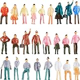 Gejoy 100 Stücke Menschen Figuren Modell Züge Architektur Plastik Menschen Figuren Winzige Menschen Sitzen und Stehen für Miniatur Szenen, Maßstab 1:75