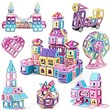 AOMIKS Magnetblöcke für Kinder, 173-teilige Mini-Magnetische Bausteine, Macaron-Farbe, 3D-Bausteine, inspirierendes Lernspielzeug für Mädchen und Jungen ab 3 Jahren, Geburtstagsgeschenk