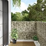 Homgoday Paravent für den Garten mit Steinoptik, 800 x 120 cm aus PVC, Sichtschutz für den Außenbereich, Trennwand für den Außenbereich, Trennwand für den Außenb