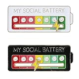2 Stück My Social Battery Pin Lustige Brosche Für Soziale Stimmung 7 Tage Slider Social Battery Badge Funny Social Battery Pin Broschen Angstabzeichen Interaktive Für Psychische G