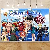 Einteiliger Hintergrund mit 'Happy Birthday'-Thema, Banner, Anime, Foto-Requisiten, Flagge, Kuchen, Tischdekoration, Zubehör, 1,8 x 1,1