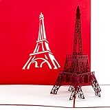 Pop Up Karte 'Paris Eiffelturm' - perfekte Geschenkverpackung, Gutschein & Reisegutschein Paris & Frankreich - 3D Karte als Einladung, Geburtstagskarte und Paris Geschenk