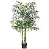 Kazeila Kunstpflanzen Groß 150cm Künstliche Palme Plastik Pflanze im Topf Kunstpalme Groß Deko für Haus Zimmer Deko Aesthetic Büro Balkon(1Pack)