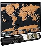 Weltkarte zum Rubbeln, Scratch off Map - 42 cm x 30 cm,Landkarte zum Rubbeln, Weltkarte zum Freirubbeln, Rubbelweltkarte, as perfekte Premium Geschenk für alle Reiseliebhab