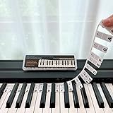 BEATBIT Klavierführer für Anfänger, abnehmbare Klaviertastatur-Notenetiketten zum Lernen, aus Silikon, keine Aufkleber erforderlich, wiederverwendbar und wird mit Box geliefert (Schwarz)