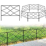 Thealyn Dekorative Gartenzaun Metall Zaun Grenze 40cm (H) x 2.8m (L) Zaun Panels No Dig Fence Landschaft Zaun für Blumenbeet Hof Hunde Tier Barriere (schwarz)