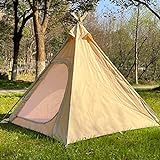 Outdoor-Tipi-Zelt aus Segeltuch, Camping-Pyramide, für Erwachsene, indisches Tipi-Zelt für 2 ~ 3