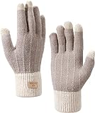 Homealexa Winterhandschuhe Touchscreen Handschuhe Strick Fingerhandschuhe Sport Warm und Winddicht Winterhandschuhe für Skifahren Radfahren und SMS Geeinget für Damen und H