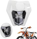 USTPO Motorrad-Scheinwerfer-Scheinwerfer, Universal-Kopf-Licht-Verkleidung, Maske, Tagfahrlicht, für die meisten Dirt Bikes, Motocross, EXC, SX, SXF, Enduro, Supermoto, Weiß