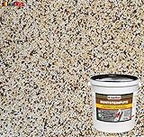 Isolbau Buntsteinputz - Mosaikputz für innen & außen - Frostsicher, wasserfest, stoßfest - BP 50 (Weiß, Gelb, Braun, Schwarz), 25 kg