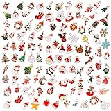 Weihnachten Emaille Charms, 100 Stück Emaille Charms,Weihnachtsanhänger für die Schmuckherstellung, für DIY Weihnachten Schmuckherstellung Armband Ohrring Halskette Schlüsselanhäng