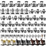 MISINI 48 Sets Legion Mittelalterliche Ritter Minifiguren Zubehör Waffen Pack inklusive Rüstung Helm Schild Schwert Pferd für Soldat Figuren – 232 Stück