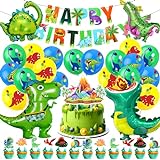 Dino Geburtstag Deko Kinder,51 Pcs Dinosaurier Folienballon Party Deko,Dino Helium Ballons Kindergeburtstag Junge Mädchen,Dschungel Luftballon Geburtstagdek