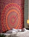 Wandbehang Mandala Hippie Kamel Wandteppich rot - 228x213 cm - Dekorativer Elefant großes Mandala indisches Wandtuch Böhmischer Tapestry für Wohnzimmer Dekor, Schlafzimmer wandtepp