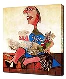 Frau mit Hahn Öl auf Leinwand Pablo Picasso 1938 - Leinwanddruck - Leinwandfolie - Wandkunst - Bild Druck