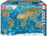 Educa - Weltwunder, 12000 Teile Puzzle Erwachsene und Kinder ab 14 Jahren, Weltkarte (19057)