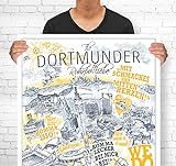 lieferlokal Stadtposter Dortmund in limitierter Auflage - 70x100 cm The Dortmunder Poster Unikat - Wandbild mit illustriertem Stadtmotiv - Kunstdruck Poster mit E
