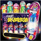 Magicat LED Finger Skateboard - 6 futuristische Fingerskateboards mit Beleuchtung, Spielzeug für Party I Fingerboard Spiele für Jungen und Mädchen I Board Mitgebsel für Teenag