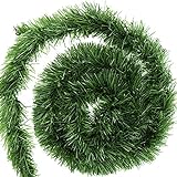 Tannengirlande Weihnachtsgirlande Kunststoff Grün für Außen und Treppe, Weihnachtsdeko Girlande Weihnachten – 10