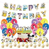 Minnie Balloon XXL Folienballon Mickey und Minnie Folienballon Kindergeburtstag Dekoration mit Happy Birthday Banner Folienballons Geburtstagsballons für Mickey Mottoparty