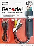 Nero VHS zu USB Video Grabber Recode Stick | VHS selbst digitalisieren | ANALOG to DIGITAL Capture Card | Windows 11/10 / 8 (Videokassetten digitalisieren | S-VHS | Hi8 | Super 8 | DVD zu PC)