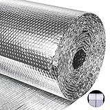 fowong Doppelseitige Aluminiumfolie Isolierung 150x250cm, Reflektierende Isolierungsfolie Blatt für Wärmehaltung, Isolierung zu Fenster für Sommer Wärmedämmung, DIY Isolierungmarkt mit Klebeb