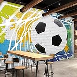 SABORR Wandbild PVC selbstklebende 3d Wohnzimmer Tapete Graffiti Ziegel Wand Fußball Schlafzimmer Hintergrund Wand dekorative Kunst Aufkleb