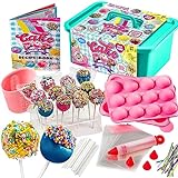 GirlZone Cake Pop Craze Kit, 80-teiliges Lustiges Backset für Kinder von 10-12 mit Leckeren Kuchen-am-Stiel Rezepten & Backzubehör, Geschenke für Kinder & Weihnachts-Cake-Pop-S
