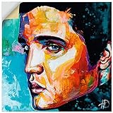ARTland Wandbild selbstklebende Vinylfolie 30x30 cm Wandtattoo Portrait Farbe Künstler Star Legende Elvis Presley King of Rock n Roll U4RE