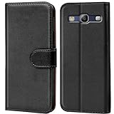 Verco Handyhülle für Samsung S3 Hülle, Schutzhülle für Samsung Galaxy S3 Neo Tasche PU Leder Flip Case Brieftasche - Schw