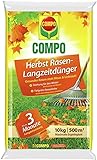 COMPO Herbst Rasendünger - Rasendünger für den Herbst - Kaliumdünger für den Rasen - 10 kg für 500 m² - COMPO Herbst-Rasen Langzeit-Düng