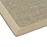 BODENMEISTER Sisal-Teppich modern hochwertige Bordüre Flachgewebe, Variante: beige braun natur, 60x110
