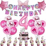 Luftballons Geburtstag, Dekoration Geburtstag, Party Deko, Banner Kuchen Deko Cupcake Topper, für 4 Jahre Kinder Geburtstag Party Supp