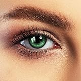 Komfort-Kontaktlinsen Sehr stark deckende und naturfarbene Kontaktlinsen: Liebessprache Grün,mit Behälter – 1 Paar (2 Stück) – DIA 14,50