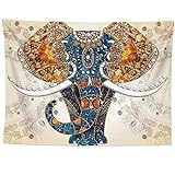 Lsimeru Elefant Mandala Tuch Wandteppich Psychedelic Bunt 200x150 Indisch Hippie Boho Wandtuch Wandtücher Wandbehang Tapestry Wall Hanging Wanddeko 150x130