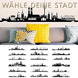 Grandora Wandtattoo Skyline Berlin I (BxH) 100 x 25 cm schwarz I Wohnzimmer Städte der Welt Aufkleber selbstklebend Wandaufkleber Wandsticker Sticker W5156