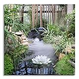 Pixxprint Glasbild | Wandbild auf Echtglas | Zen Garten Japan | 50x50 cm | inkl. Aufhängung und Ab