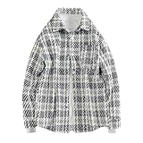 Vexiangni Windshell Herren Herrenmode Herbst Plaid Trend High Street Plus Größe Lose Jacke Herren Winterparka (Black, XXXXL)