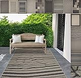 casa pura Outdoor Teppich Clyde für Terrasse und Balkon 160 x 230 cm | wetterfester Sommerteppich für Garten | robustes Flachgewebe für außen und innen modernes Design Modell Seaside mit Wellen M