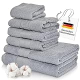 BOAZHAN Handtücher Set | 2X Handtuch groß + 2X Handtuch + Badematte + Haarturban [100% Baumwolle] Saugstark, Farbecht, Schnelltrocknend - Farbw