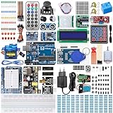Starter Kit für Arduino Elektronik Set Miuzei Vollversion Kit Elektro Bausatz mit Breadboard Sensor Widerstände Netzteil Leds usw.248 zubehör 42 programmieren Kurse Technik kit für Erwachsene k