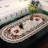 Gestickte Tischdecke, ovale, ölbeständige Tischdecke, Bedruckte Tischdecken im pastoralen Stil, for Hochzeiten, Partys, Tex