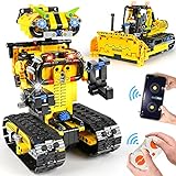 HOGOKIDS Technik Ferngesteuert Roboter für Kinder - 730 Stücke 2-in-1 Bulldozer mit App Programmierbare Bauspielzeug | Geburtstags Geschenk für 8 9 10 11 12+ Jahre alte Jungen M