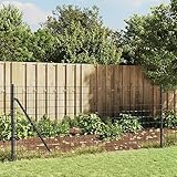 Somanki Maschendrahtzaun mit Bodenflansch Anthrazit 1x25 m, Volierendraht, Wühlmausgitter, Kaninchenzaun, Drahtzaun, Drahtgeflecht, Kaninchendraht, Geflügelzaun - 154313